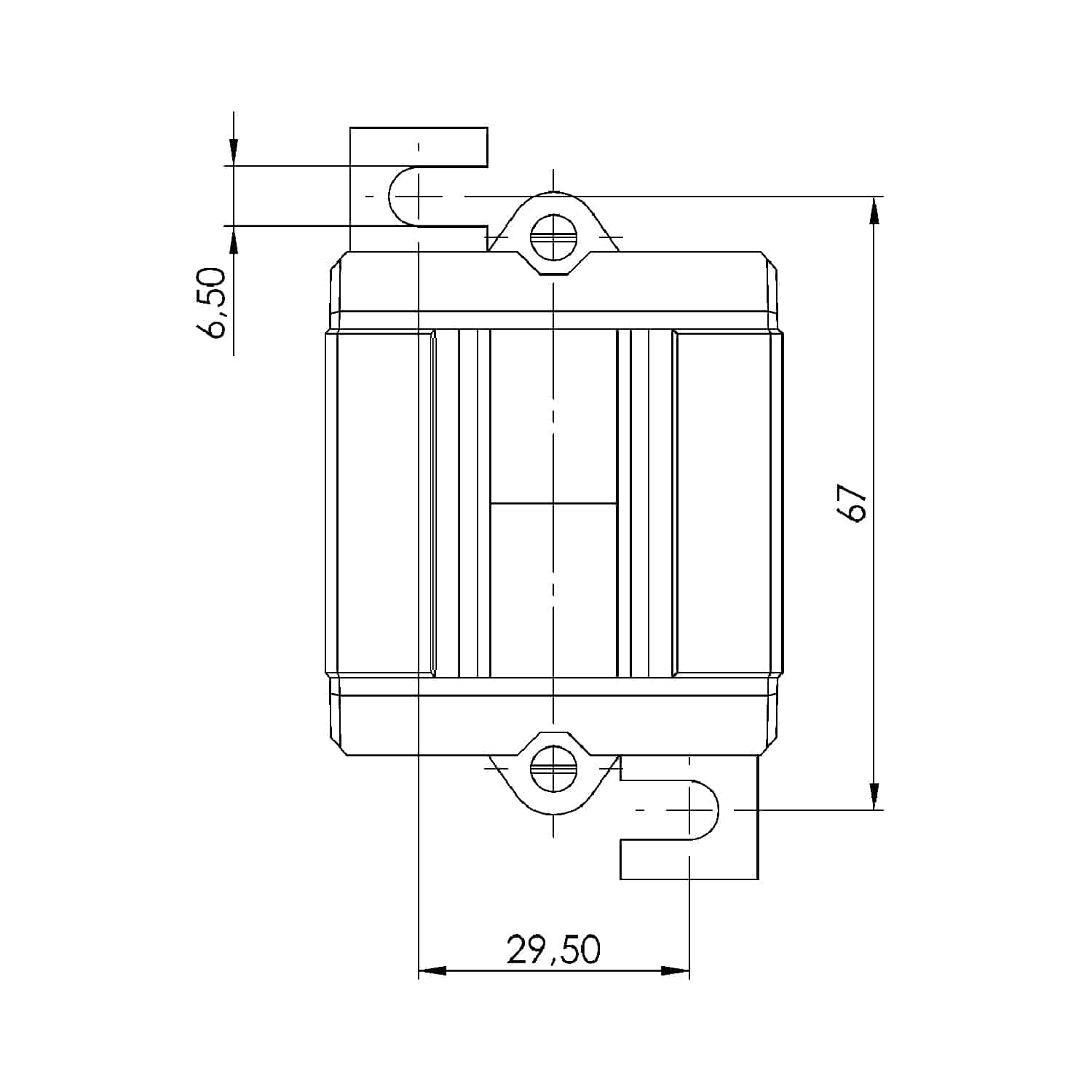 ASK 231.5 ASK plug-in current transformer, technical drawing 1