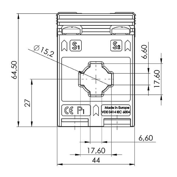 ASK 176.3 ASK plug-in current transformer, technical drawing 3