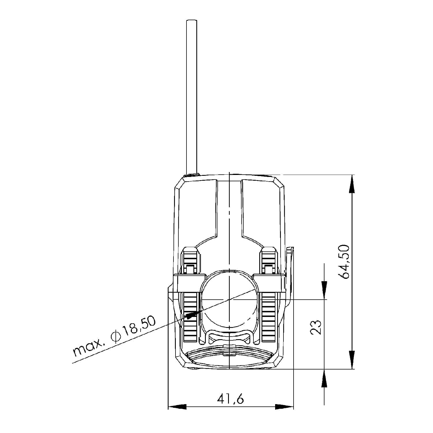 KBR 18, KBR – cable conversion current transformer, technical drawing 3