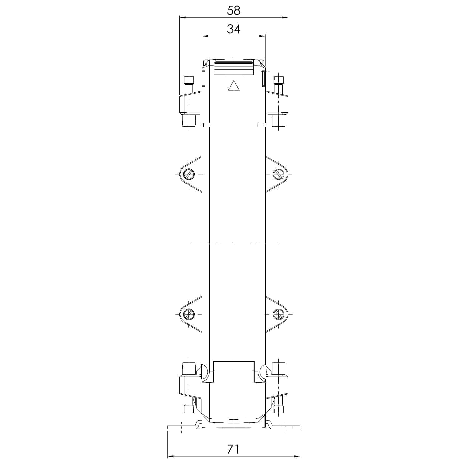 KBU 812, KBU – cable conversion current transformer, technical drawing 2