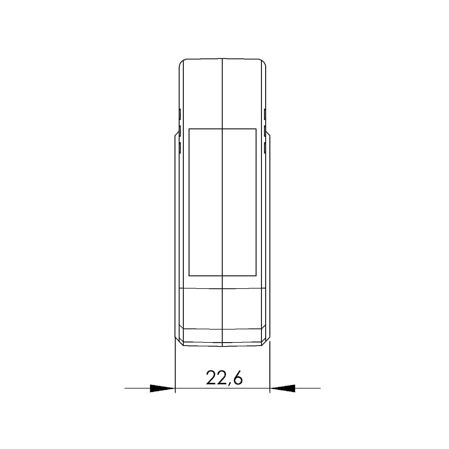 NH 6.1 2U, NH – Current transformers for fuse separation strips of size 1, 2 and 3, technical drawing 2