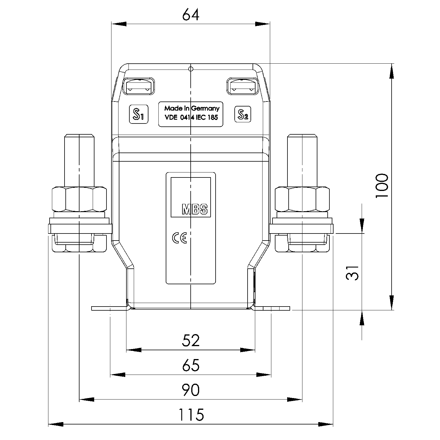 WSK 31.5 WSK – Winding current transformer technical drawing 3