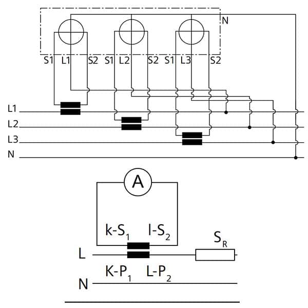 Stromwandler ASRD 14 Anschlussbild - Der ASRD 14 ist ein Dreiphasenstromwandler Satz in kompakter kleiner Bauform