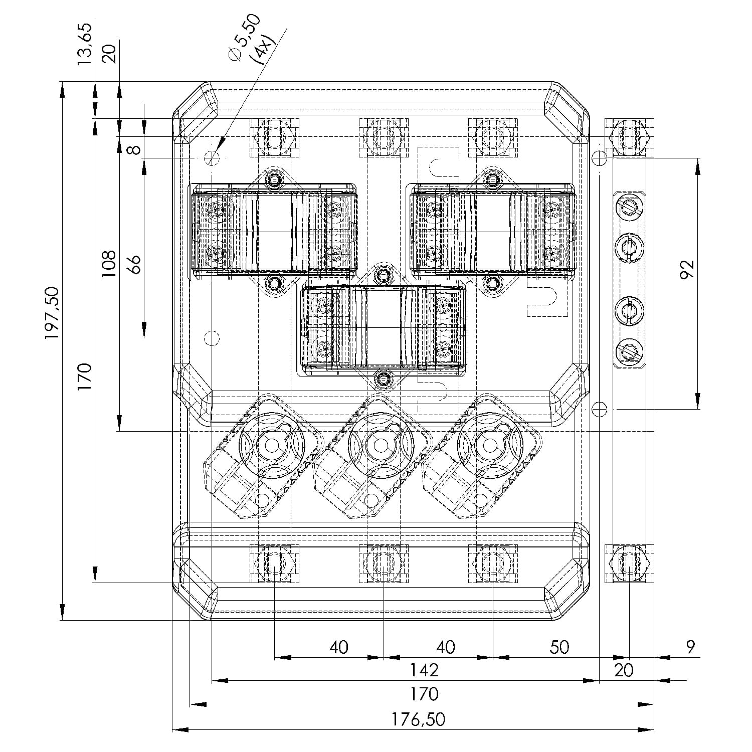 ASKD 21.3 Stromwandler-Satz für Industrie-Messung, technische Zeichnung 3