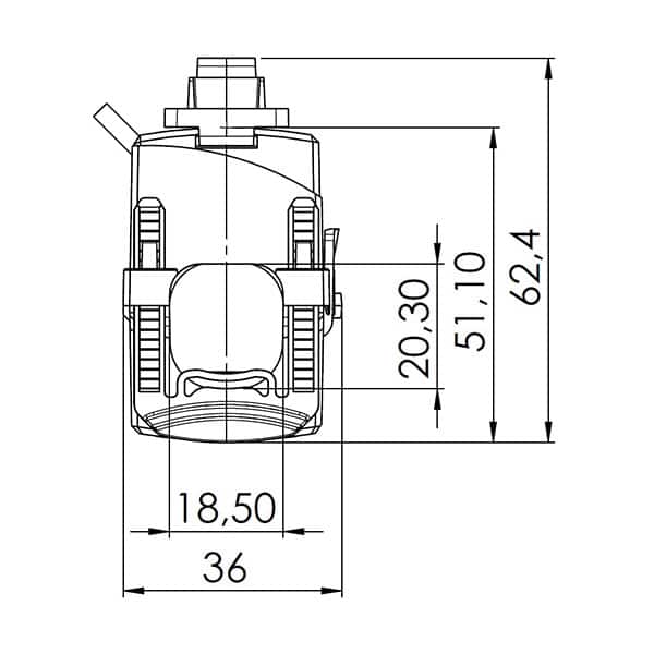 KBR – Kabelumbaustromwandler mit teilbarem Kern, KBR 18S technische Zeichnung 3